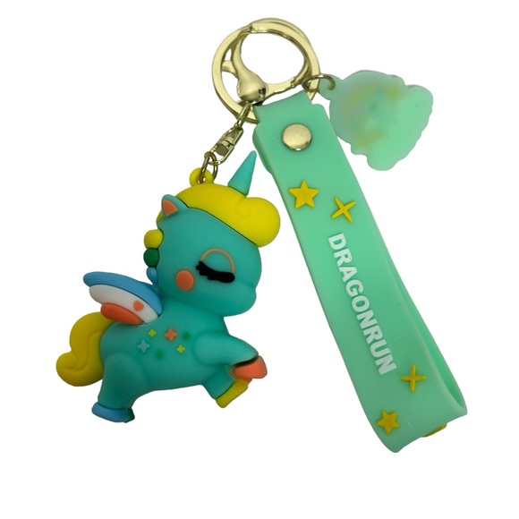 Dragon Run Unicorn 3D Silicone Keychain - Picture 2 of 8